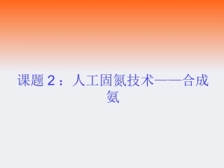 课题2-人工固氮技术──合成氨