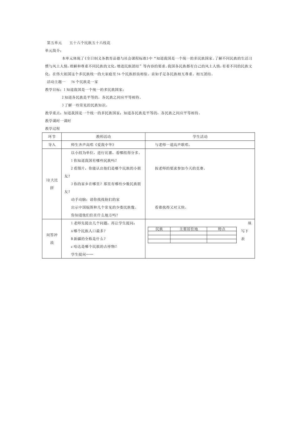 第五单元----五十六个民族五十六枝花_第1页