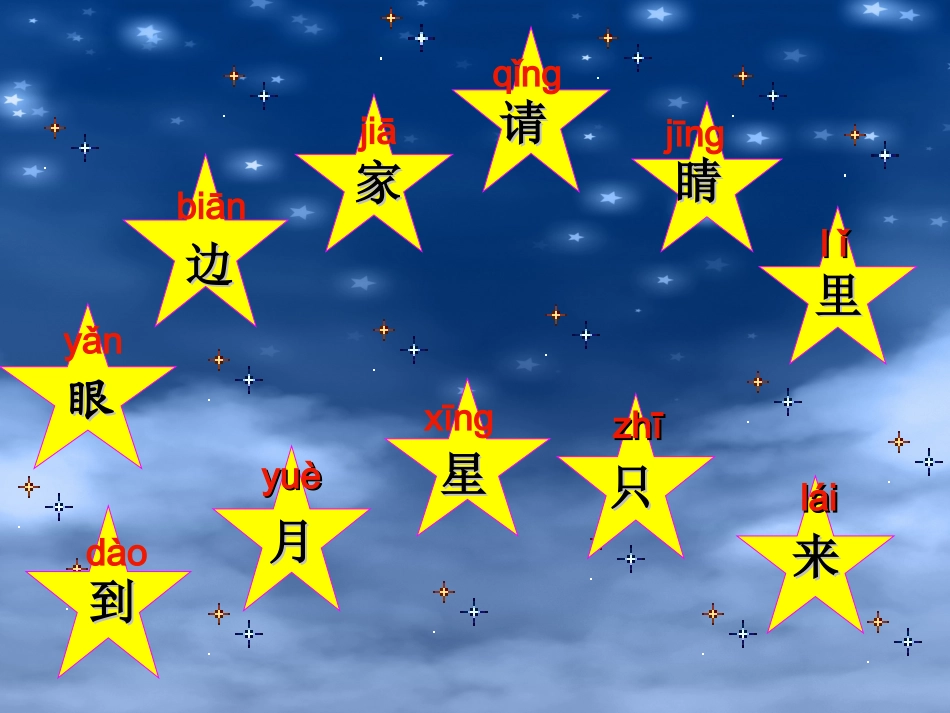 (鄂教版)一年级语文上册课件请星星(修改)_第3页