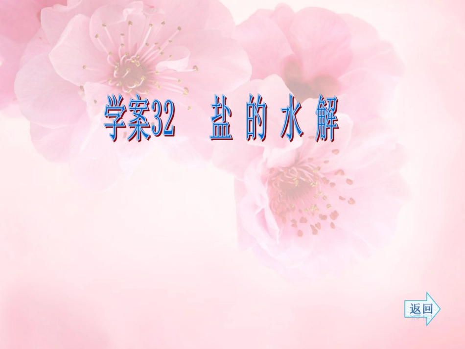 【名师伴你行】2014高考化学一轮复习-盐的水解学案课件-新人教版_第1页