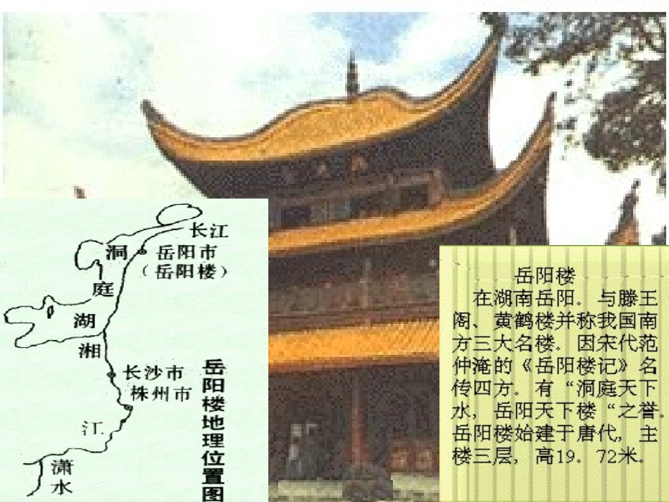 山东省高密市银鹰文昌中学八年级语文下册《岳阳楼记》课件-新人教版_第3页