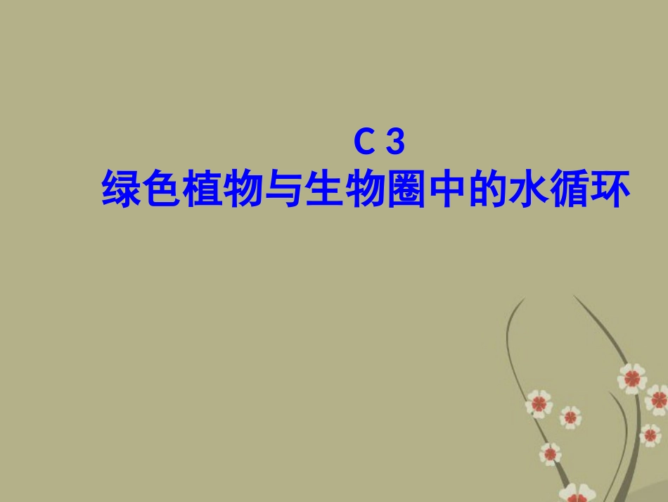 广州市白云区汇侨中学七年级生物上册《C3绿色植物与生物圈的水循环》课件-新人教版_第1页