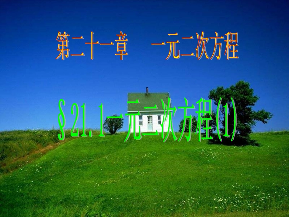 人教版第二十一章：21.1一元二次方程的概念.1.2一元二次方程的概念(1)_第1页