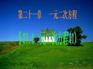 人教版第二十一章：21.1一元二次方程的概念.1.2一元二次方程的概念(1)