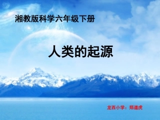 3人类的起源