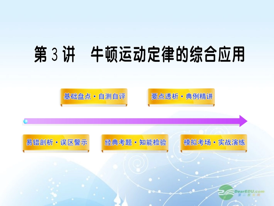 2012版高中物理全程复习方略配套课件-3.3牛顿运动定律的综合应用沪科版_第1页