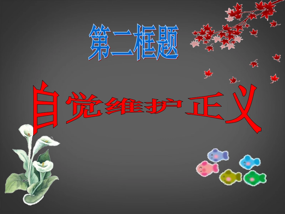河北省邢台市临西一中八年级思想品德下册-第十课第二框《自觉维护正义》课件-新人教版_第1页