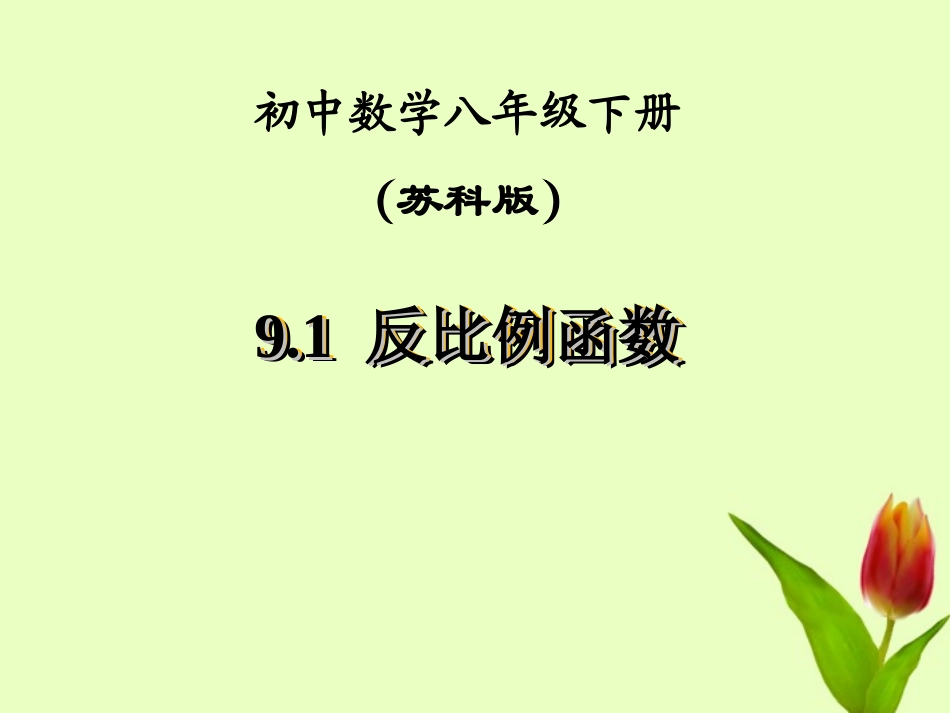 江苏省徐州市第二十二中学八年级数学下册-《9.1反比例函数》课件-苏科版_第1页