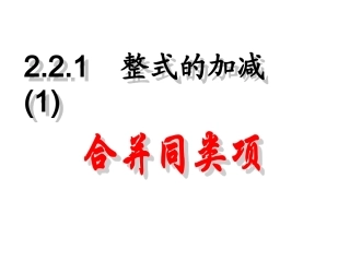 2.2.1--整式的加减1合并同类项