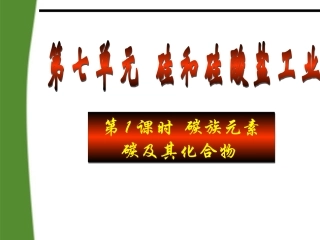 甘肃省兰州市第三十一中学高三化学-第1课时《碳族元素碳及其化合物》复习课件