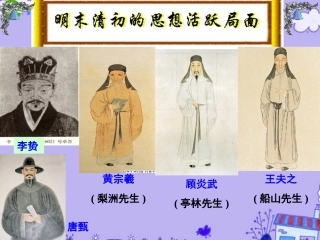 高三历史专题复习-明末清初的思想活跃局面(1)课件-人民版