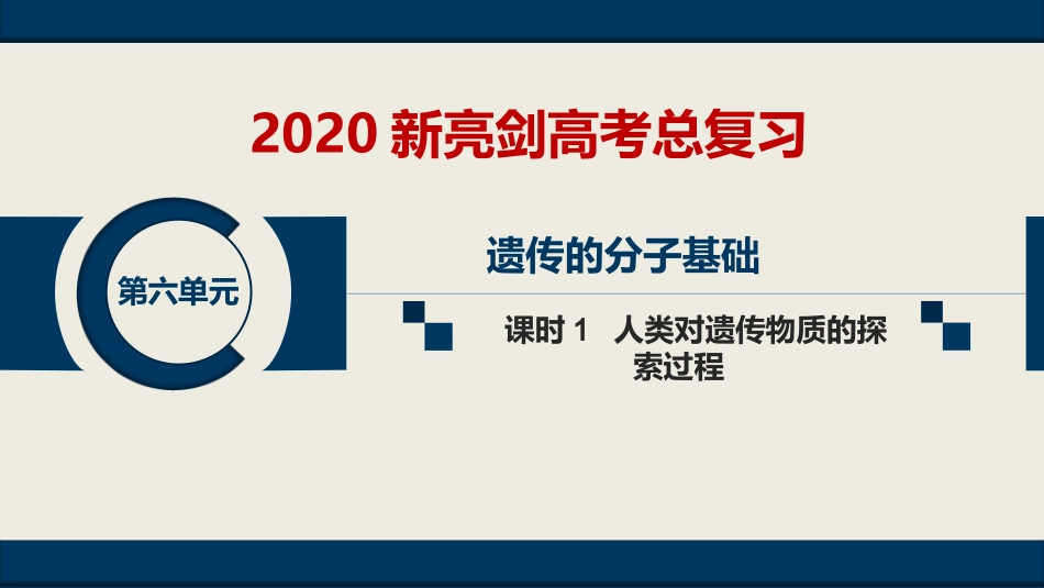 第六单元--课时1--人类对遗传物质的探索过程_第1页