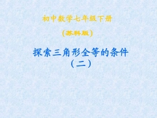 11.3探索全等三角形的条件(2)