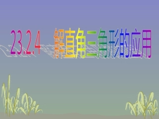 23.2.4解直角三角形及其应用(4)