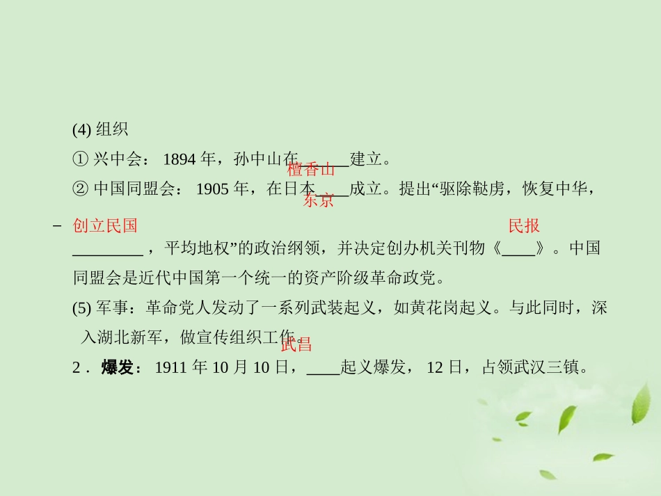 2012高中历史-4.4-辛亥革命课件-新人教版必修1_第3页