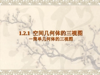 高中必修二人教A版-1.2.1《简单几何体的三视图》课件2