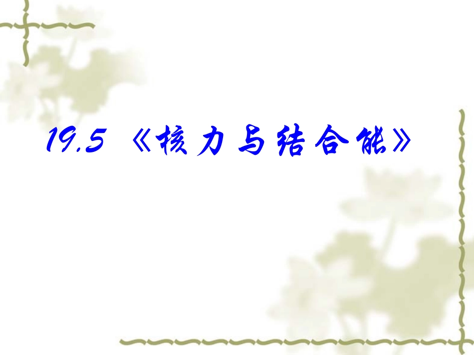 高中物理：19.5《核力与结合能》课件(新人教版-选修3-5)_第2页