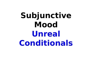 SubjunctiveMood(升级版)