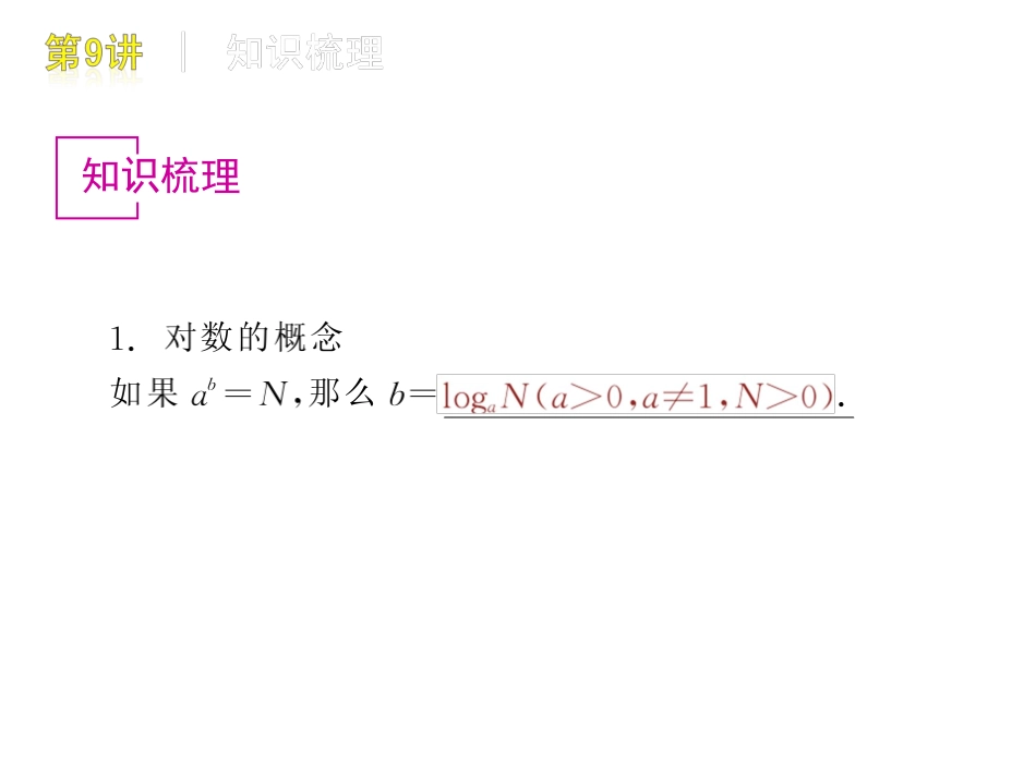 高三数学-第9讲-对数与对数函数复习课件-文-北师大版_第2页
