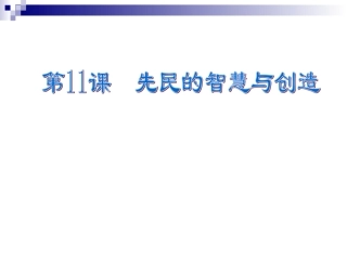 第11课--先民的智慧与创造课件