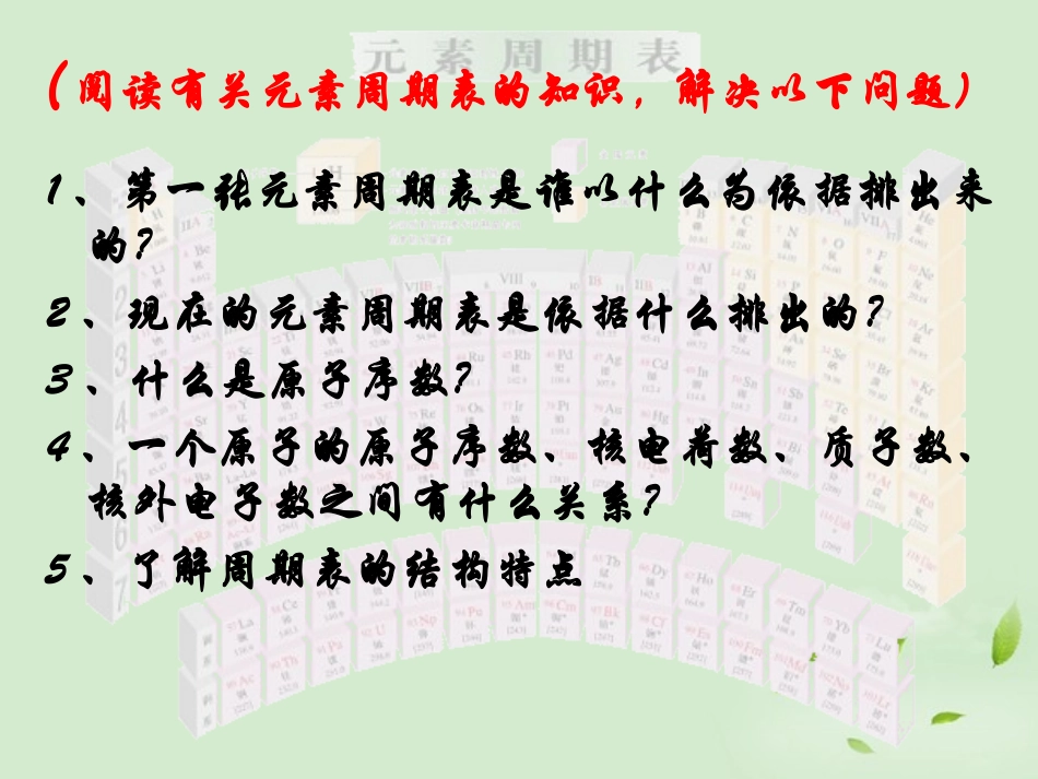 云南省楚雄州东兴中学高中化学《元素周期表》课件1-新人教版必修2_第3页