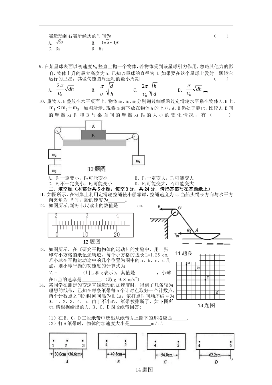 陕西省渭南地区2013年高考物理-仿真模拟七_第2页