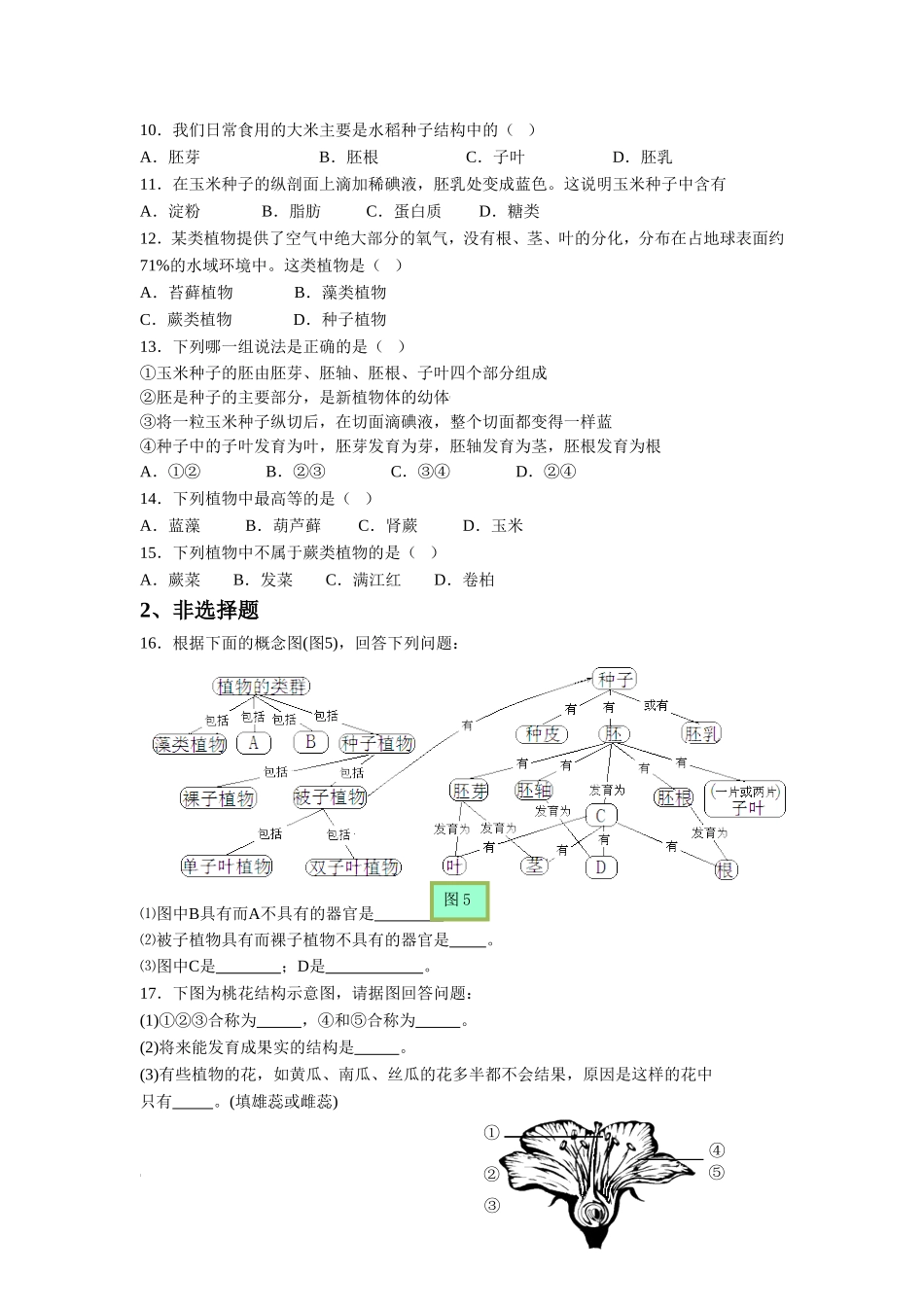 《第1节-地面上的植物》同步练习1_第2页