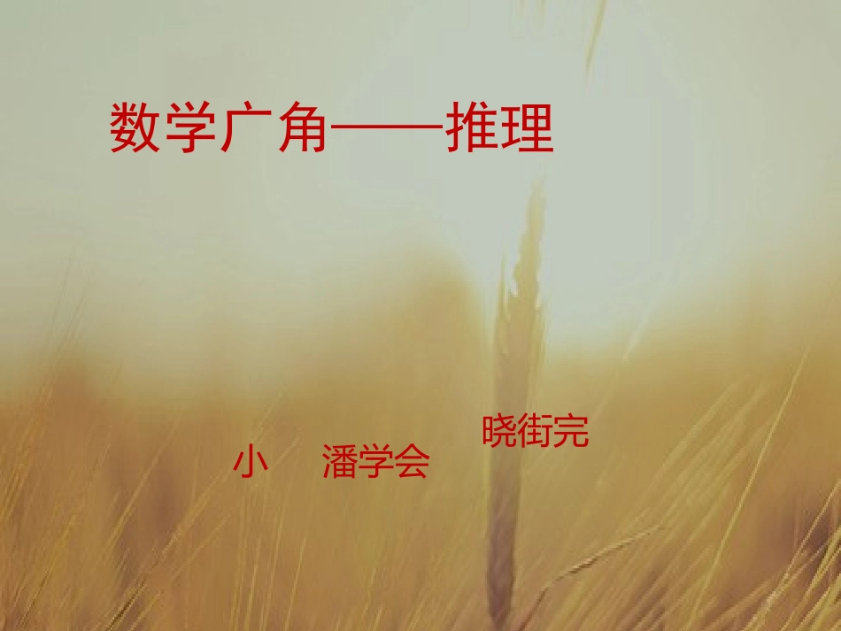 小学数学人教2011课标版二年级数学广角简单推理PPT_第1页