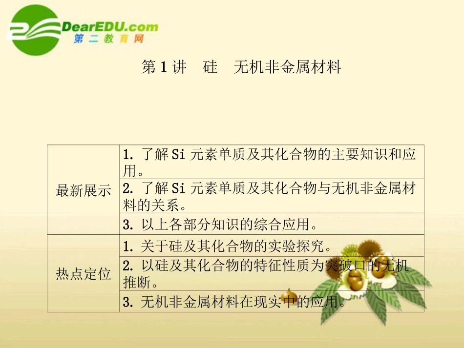 2012高三化学一轮复习-第四章-第1讲-硅无机非金属材料课件-鲁科版_第2页