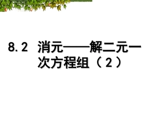 8.2.2-用加减消元法解二元一次方程组