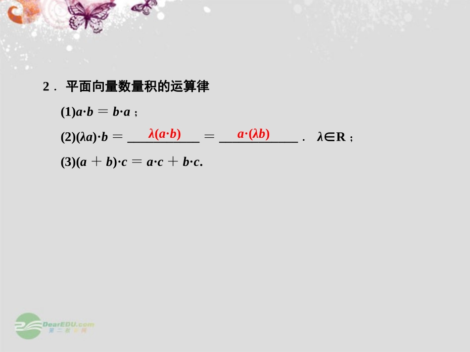【课堂新坐标】2013届高考数学一轮复习-第四章第三节-平面向量的数量积课件-理-(广东专用)_第3页