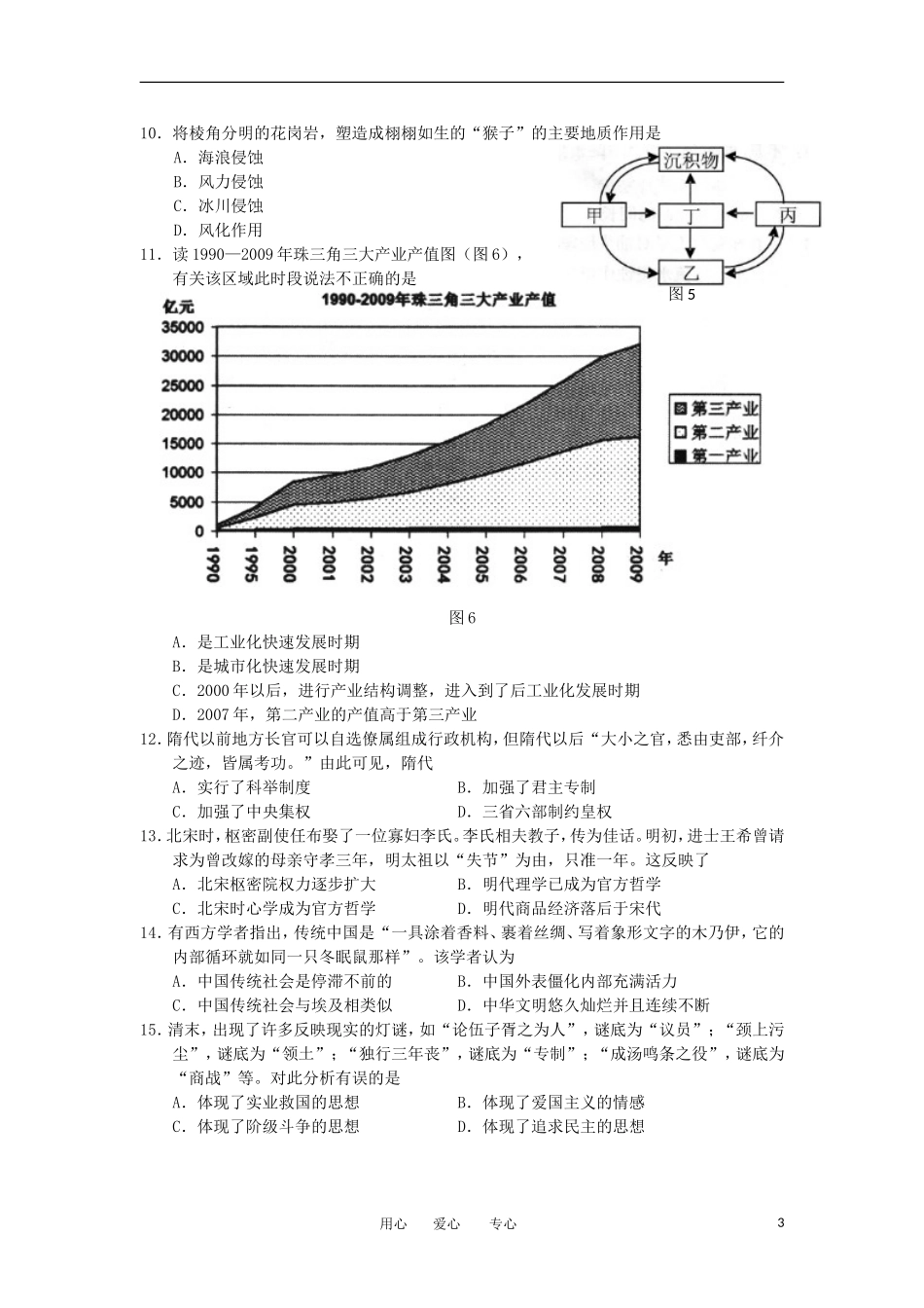 广东省汕头市2012届高三文综教学质量测评试题(2012汕头一模)_第3页