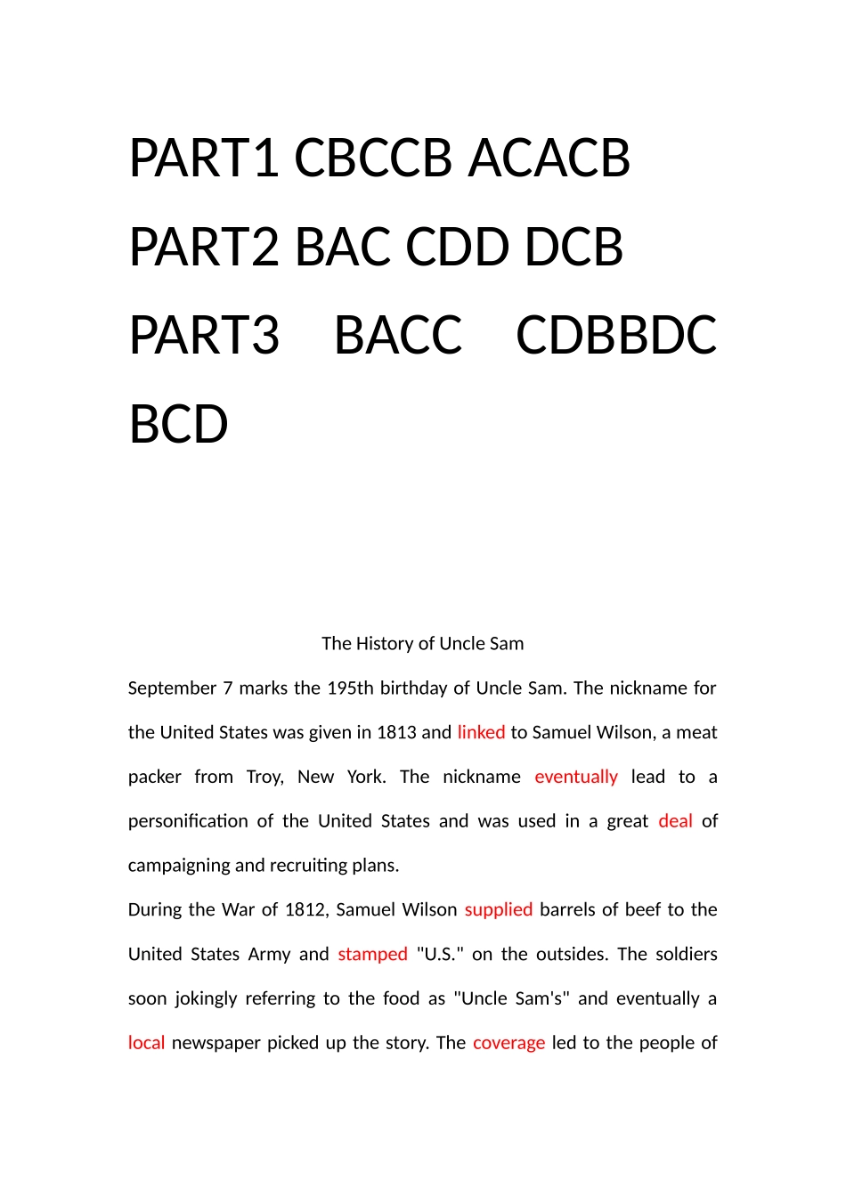 外研社新标准大学英语三级网上考试答案Unit9_第1页