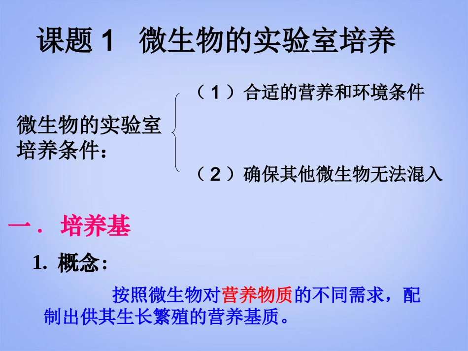 高中生物-2.1《微生物的实验室培养》课件-新人教版选修1_第2页
