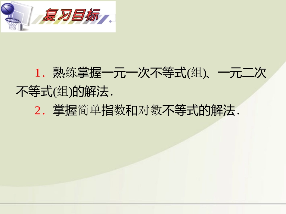 2012届高考数学一轮复习-第8单元第42讲-不等式的解法课件-理-湘教版_第2页