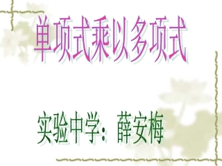 单项式乘以多项式