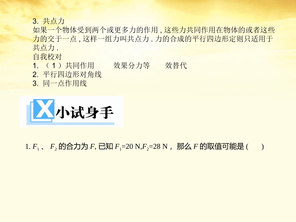 高中物理-第三章第四节3.4力的合成课件-新人教版必修1-_第3页