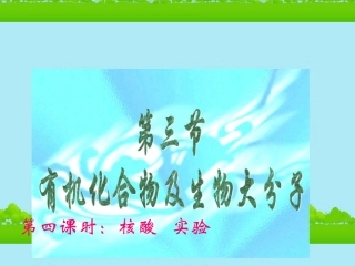 高中生物《有机化合物与生物大分子》课件3-浙科版必修1