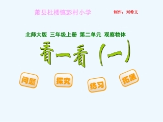 小学数学北师大2011课标版三年级看一看(一