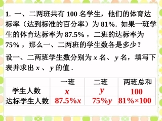 课外练习--二元一次方程组的解法(第二课时)