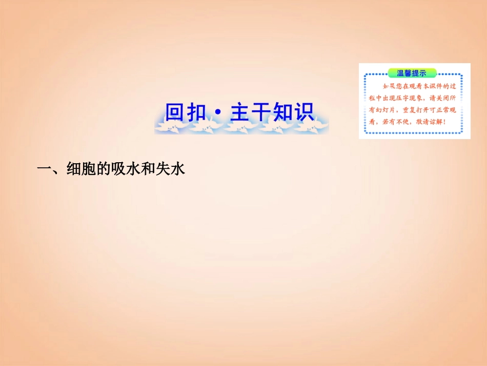 【2014年备考】2013版高中生物一轮-1.4.1物质跨膜运输的实例课件-新人教版_第2页