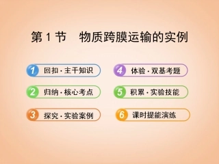 【2014年备考】2013版高中生物一轮-1.4.1物质跨膜运输的实例课件-新人教版