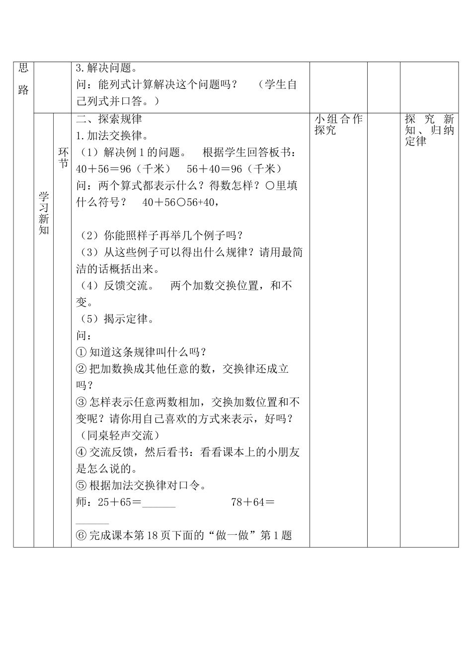 小学数学北师大2011课标版四年级第三单元第一课时加法运算定律_第2页