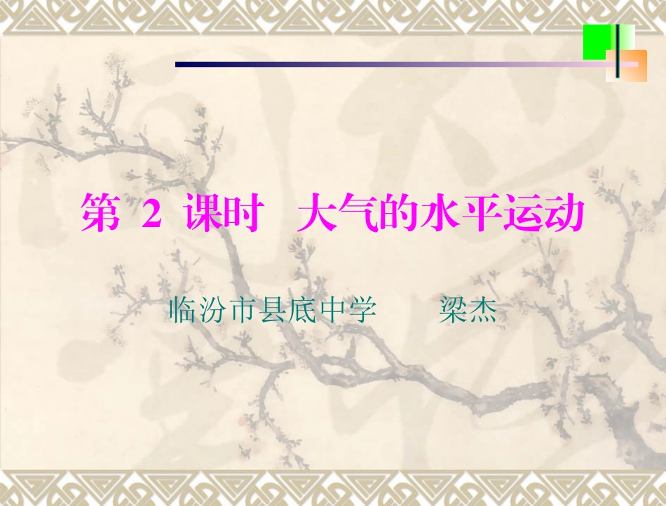 大气的水平运动课件梁杰_第1页