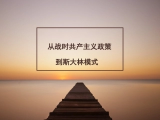 《从战时共产主义政策到斯大林模式》课件02