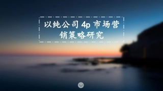 以纯公司4p市场营销策略研究
