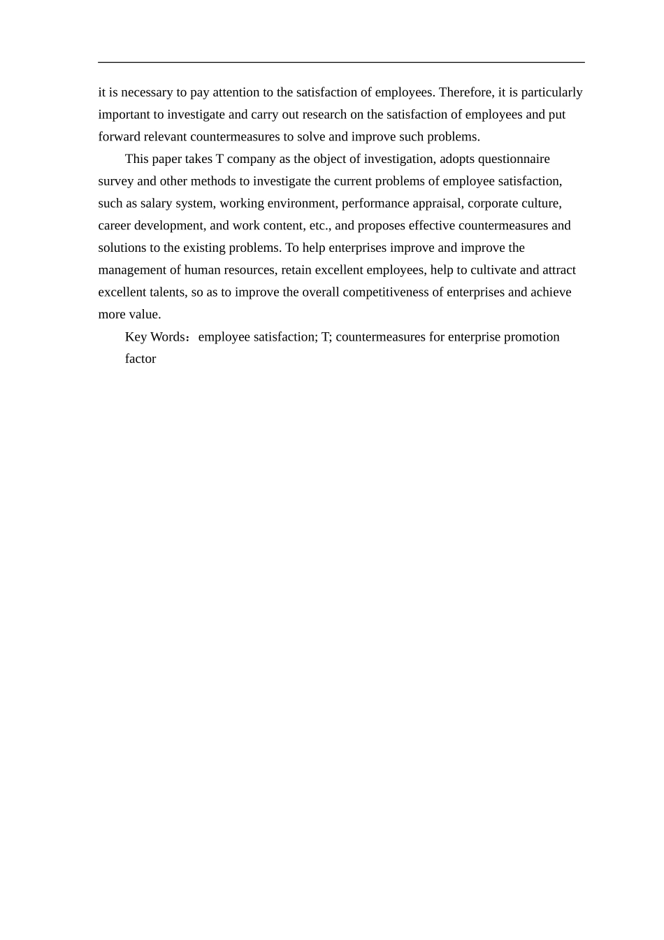 员工满意度问题及对策研究——以T企业为例_第2页