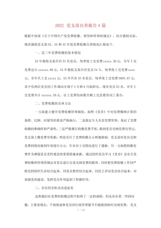 2022党支部自查报告4篇