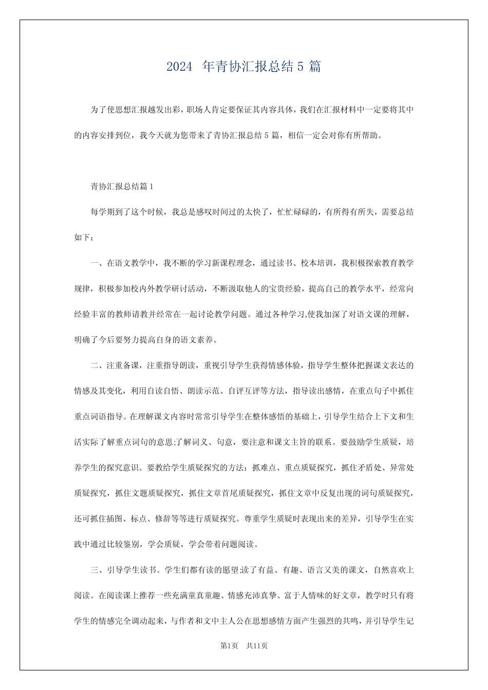 2024年青协汇报总结5_第1页