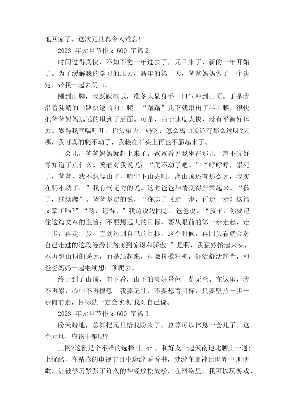2023年元旦节作文600字左右10篇 _第2页